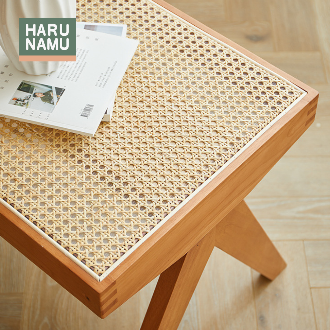 SHIZEN Solid Wood Rattan Bench