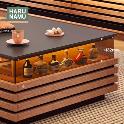 KAGAYAKASHI Solid Wood LED Light Coffee Table