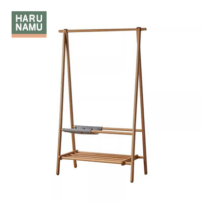 SHIZEN Solid Wood Foldable Clothes Rack