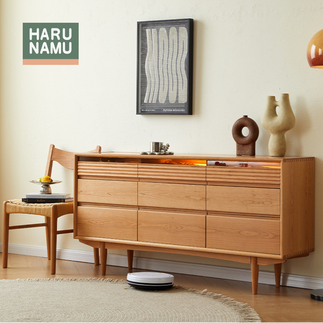 CHIAKI Solid Cherry Wood Chest of Drawers