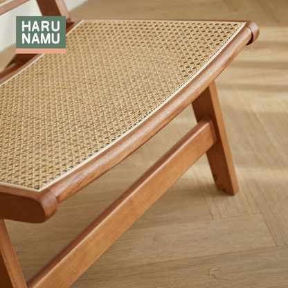 SOYOKAZE Solid Wood Rattan Lounge Chair