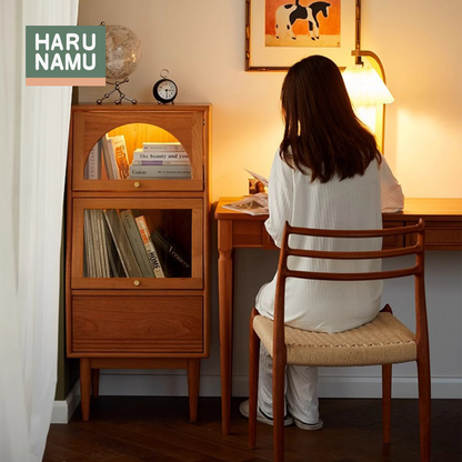 AKIKO Solid Wood LED Light Display Cabinet