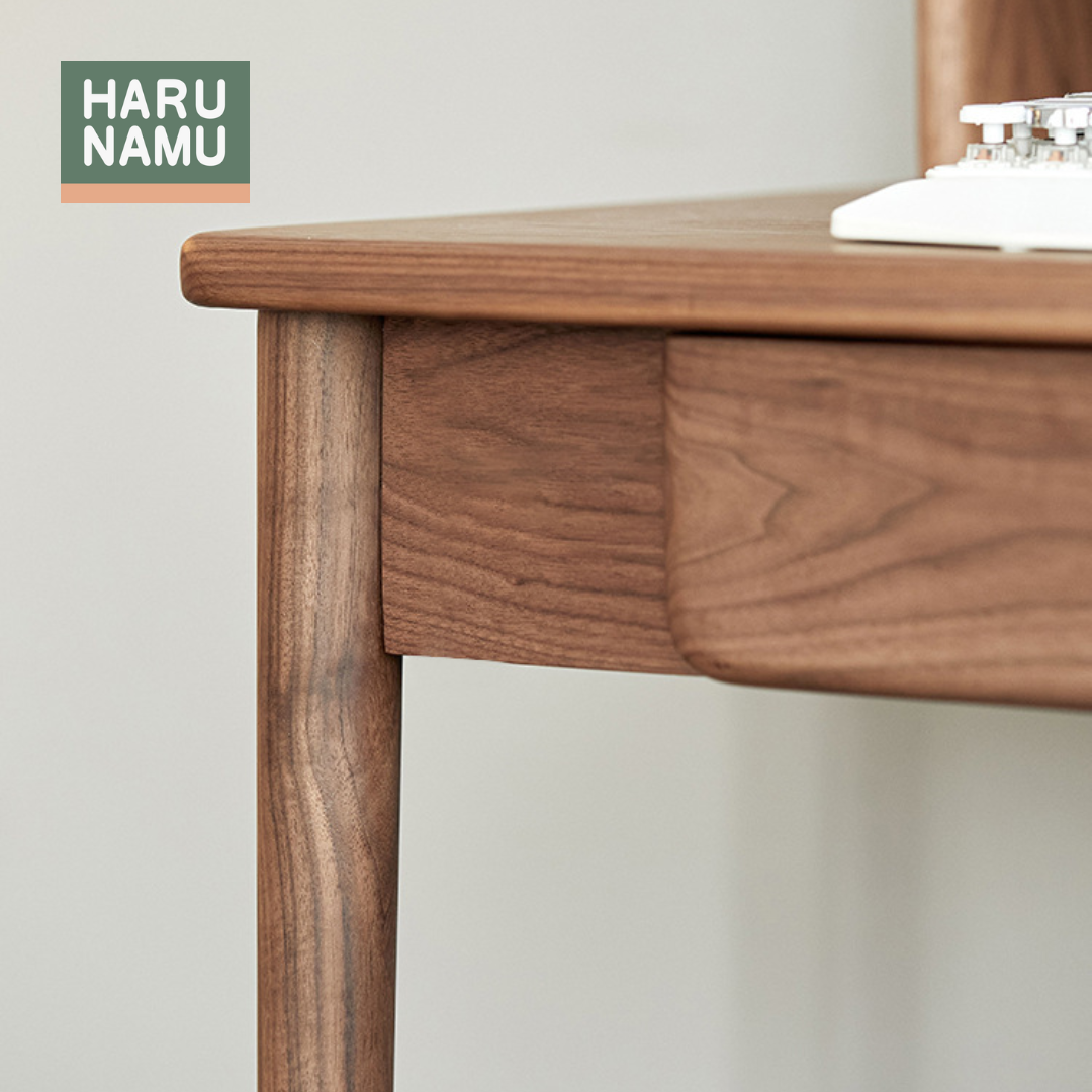 NOBURU Solid Wood Study Table and Shelf
