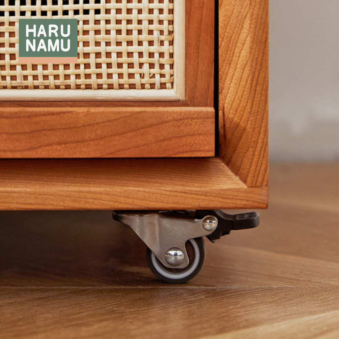 AKIO Solid Wood Bedside Cabinet