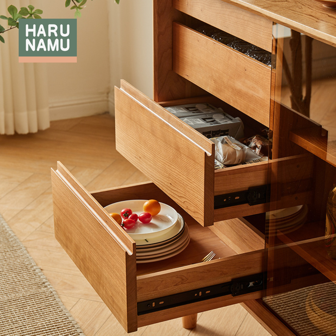 KAZUKI Solid Wood Kitchen Side Cabinet