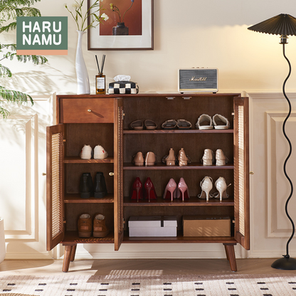 TAKEMI Rattan Solid Wood Shoe Cabinet
