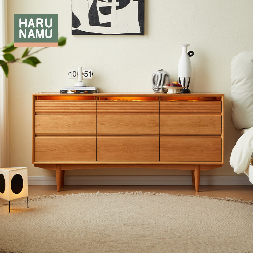 CHIAKI Solid Cherry Wood Chest of Drawers