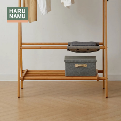 SHIZEN Solid Wood Foldable Clothes Rack