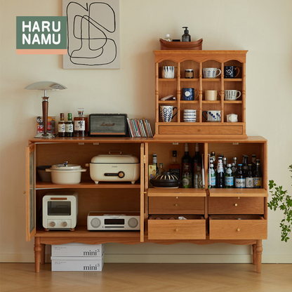 MITSU Solid Wood Side Cabinet