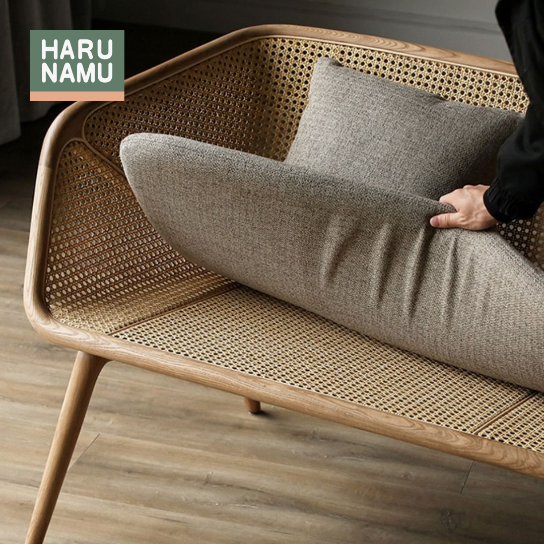 SAHANA Rattan Solid Wood Sofa