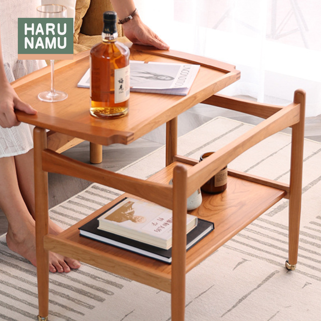RIN Solid Wood Movable Coffee Table