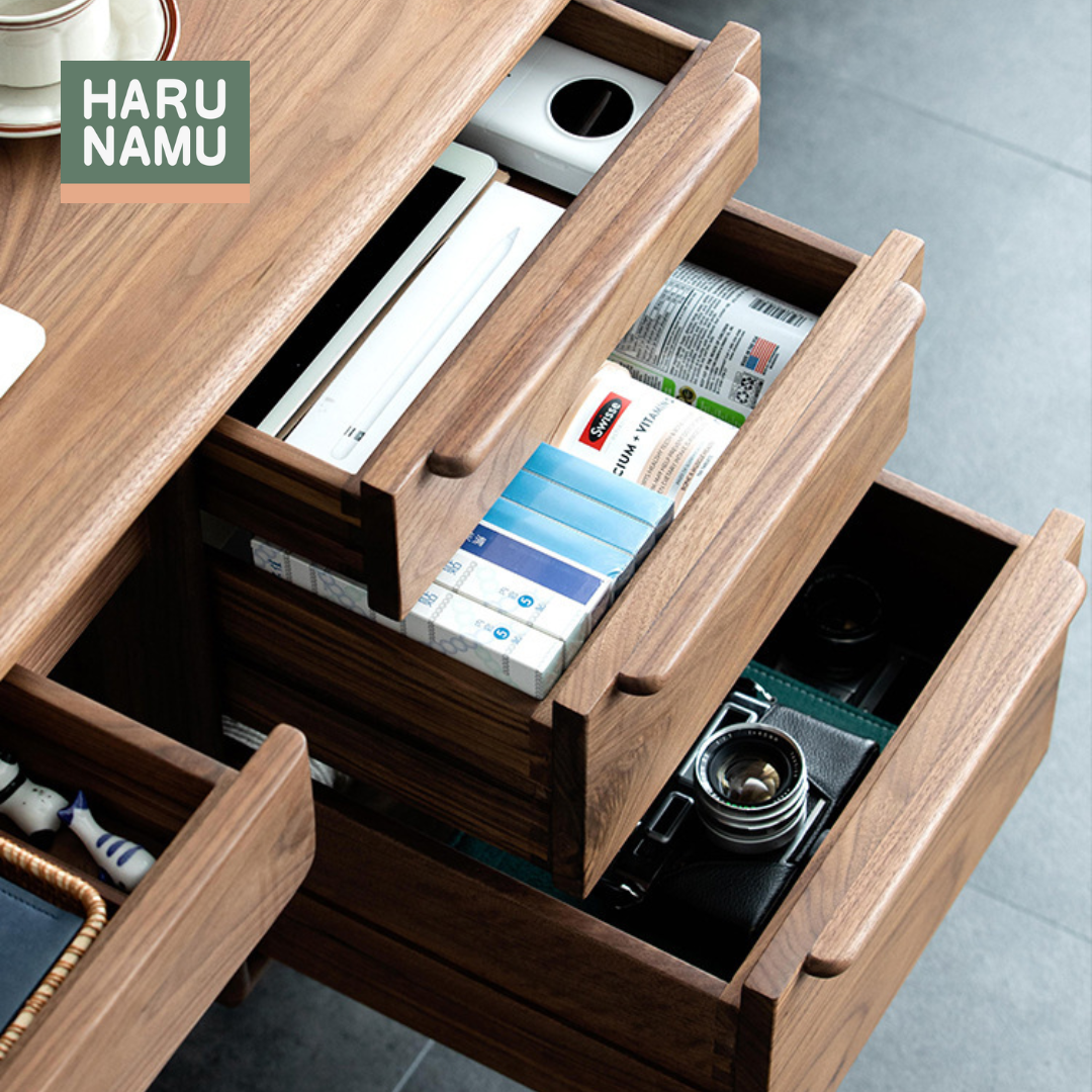 NOBURU Solid Wood Study Table and Shelf