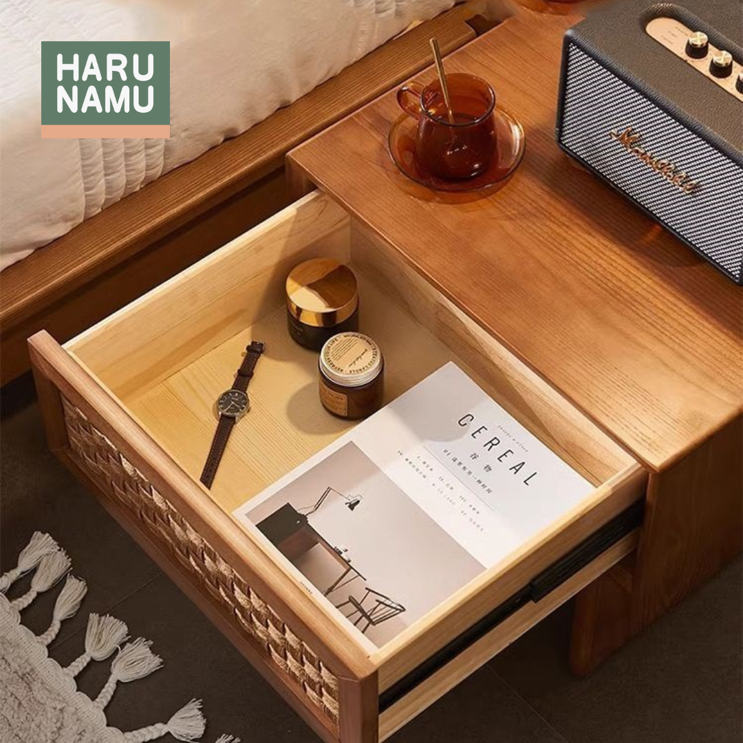 TAIKI Solid Wood Bedside Cabinet
