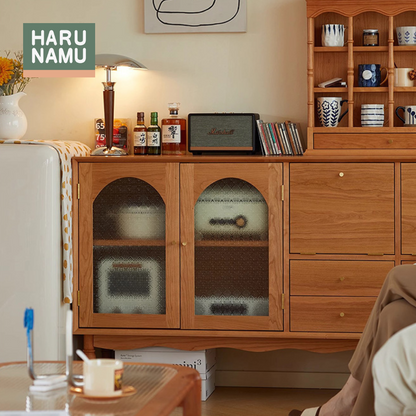 MITSU Solid Wood Side Cabinet