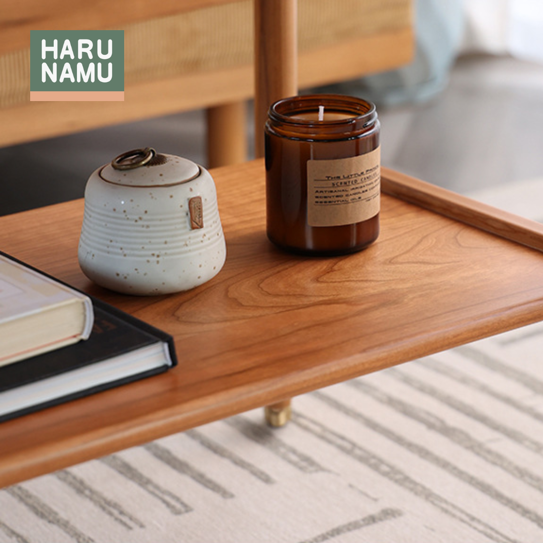 RIN Solid Wood Movable Coffee Table