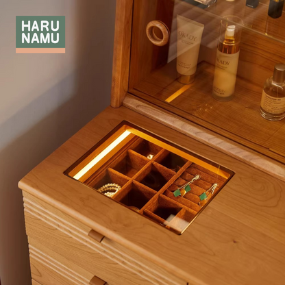 AKARI Solid Wood Lighted Dresser Table