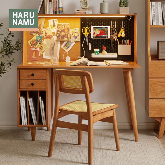 DAICHI Solid Wood Study Table and Shelf