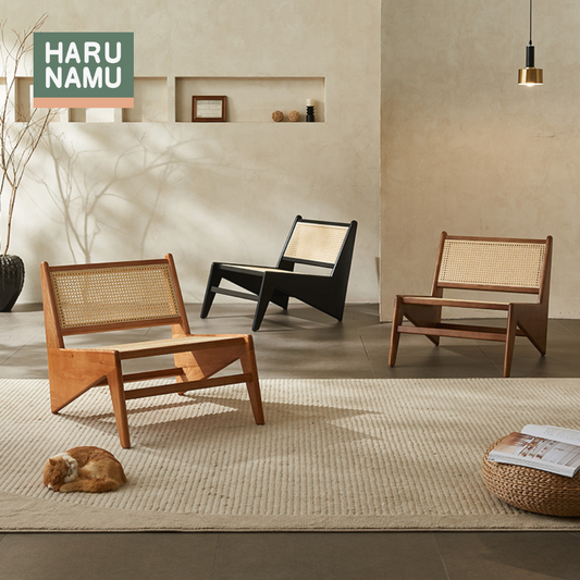 KUTSUROGU Solid Wood Rattan Lounge Chair