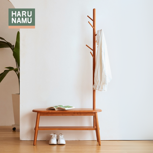 MIO Solid Wood Clothes Rack Bench