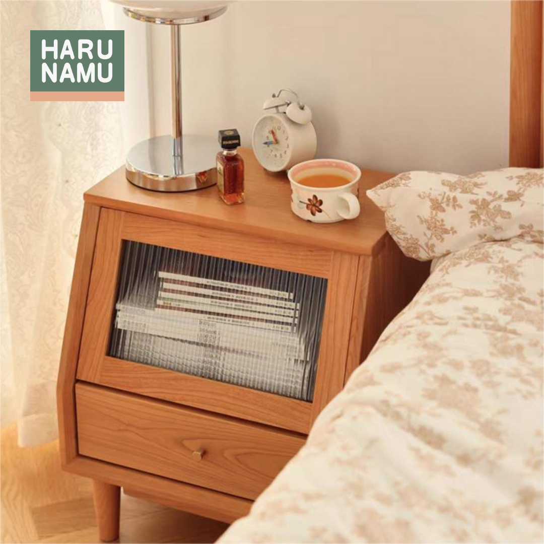MIYAKO Solid Wood Bedside Cabinet