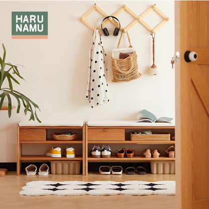 SHIFUKU Solid Wood Shoe Bench