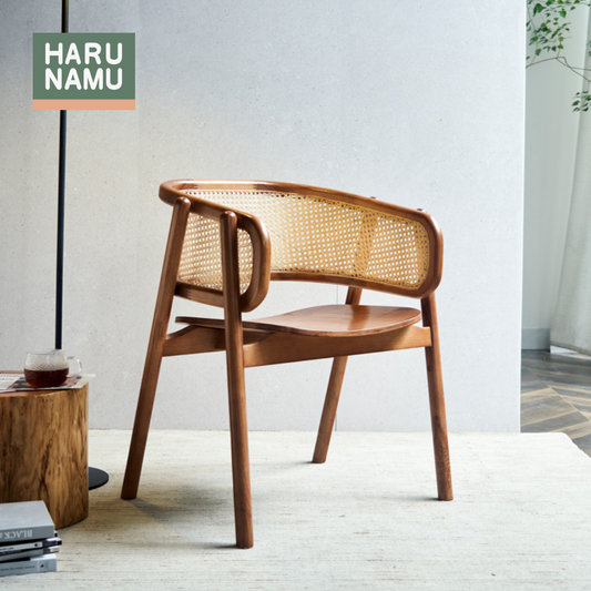 SHIZUKESA Solid Wood Rattan Chair