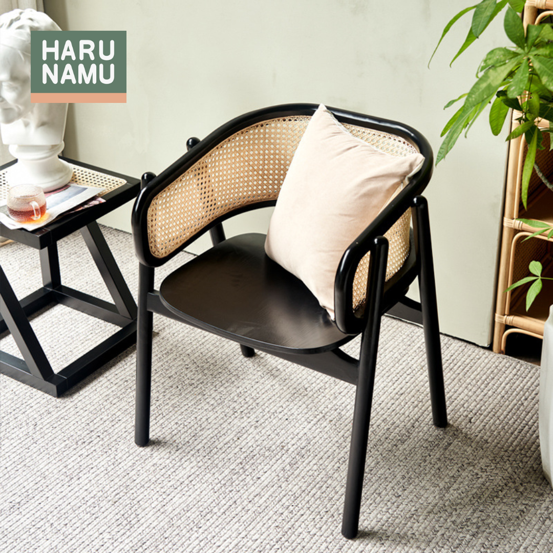 SHIZUKESA Solid Wood Rattan Chair