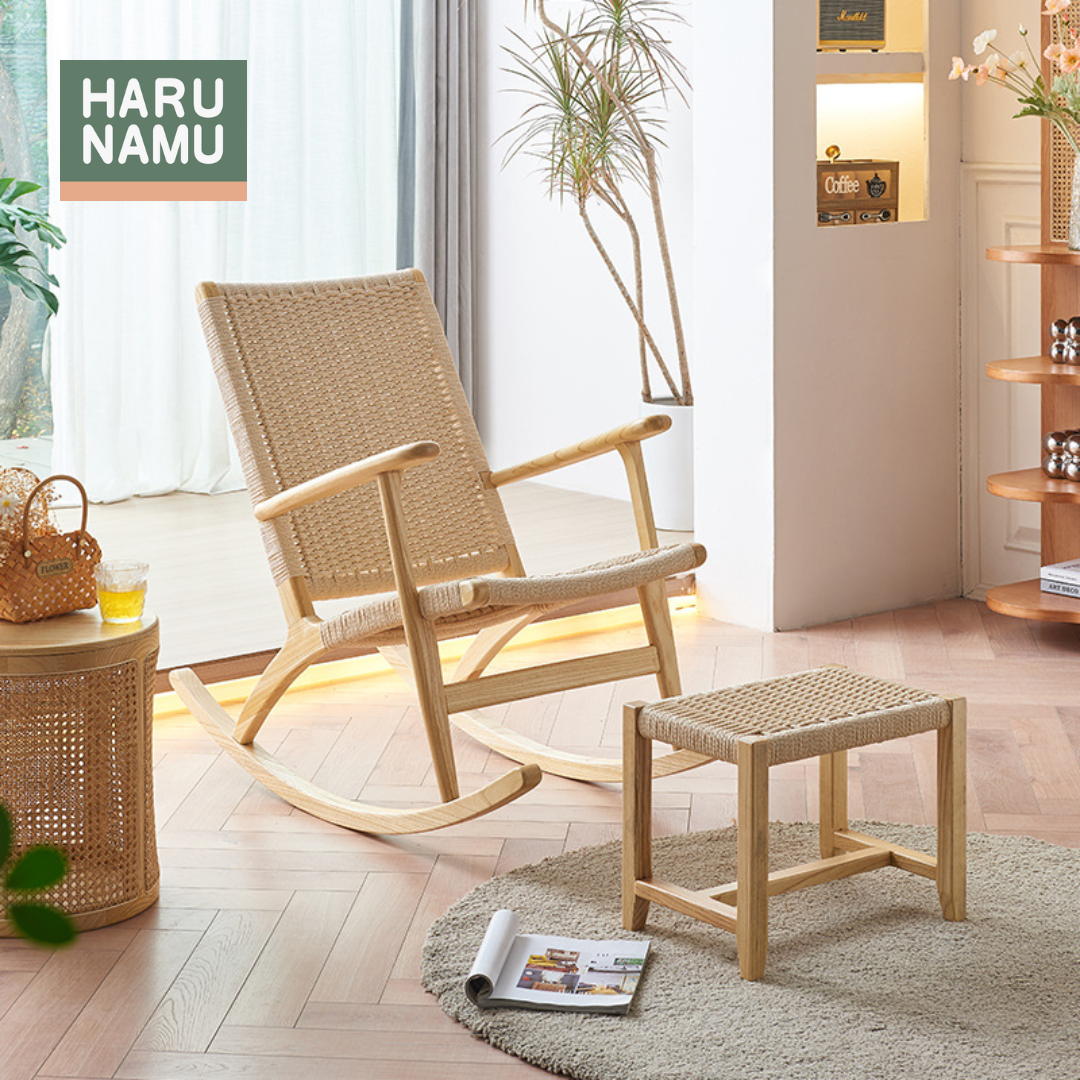 YURA Solid Wood Rocking Chair - Harunamu