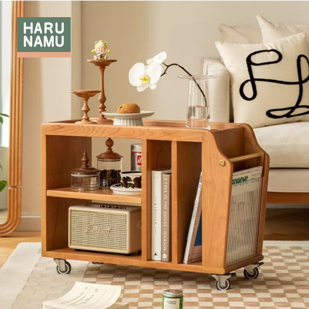 KIKO Solid Wood Storage Trolley - Harunamu