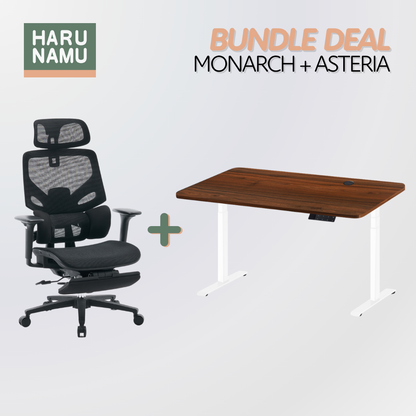MONARCH x ASTERIA Standing Desk and Chair Bundle