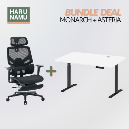 MONARCH x ASTERIA Standing Desk and Chair Bundle