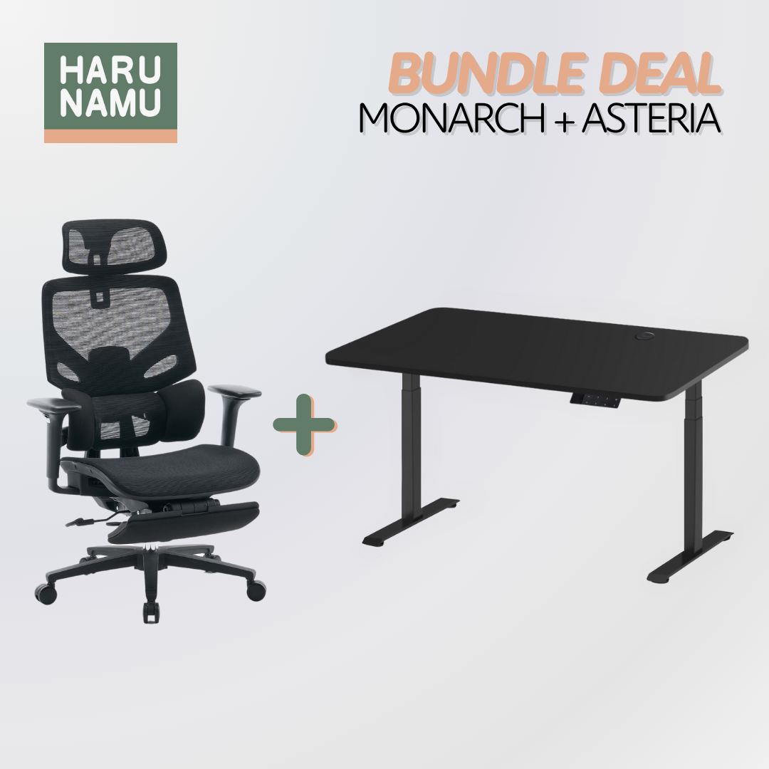 MONARCH x ASTERIA Standing Desk and Chair Bundle