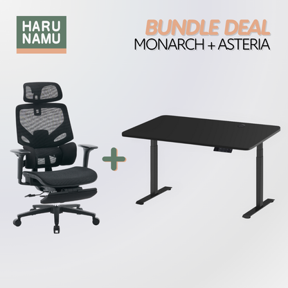 MONARCH x ASTERIA Standing Desk and Chair Bundle