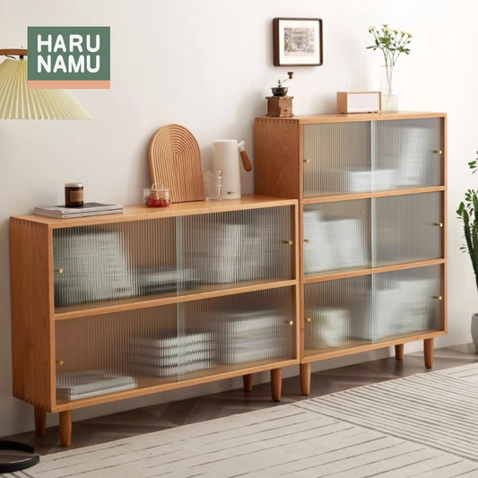 NAMERAKANA Solid Wood Display Cabinet
