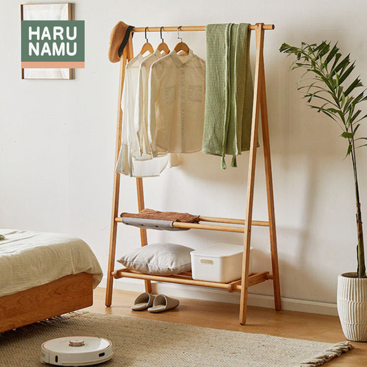 SHIZEN Solid Wood Foldable Clothes Rack
