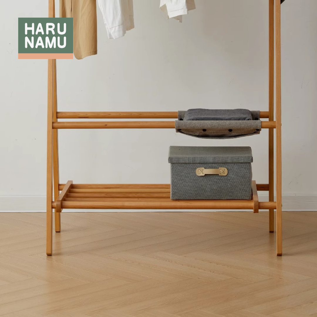 SHIZEN Solid Wood Foldable Clothes Rack
