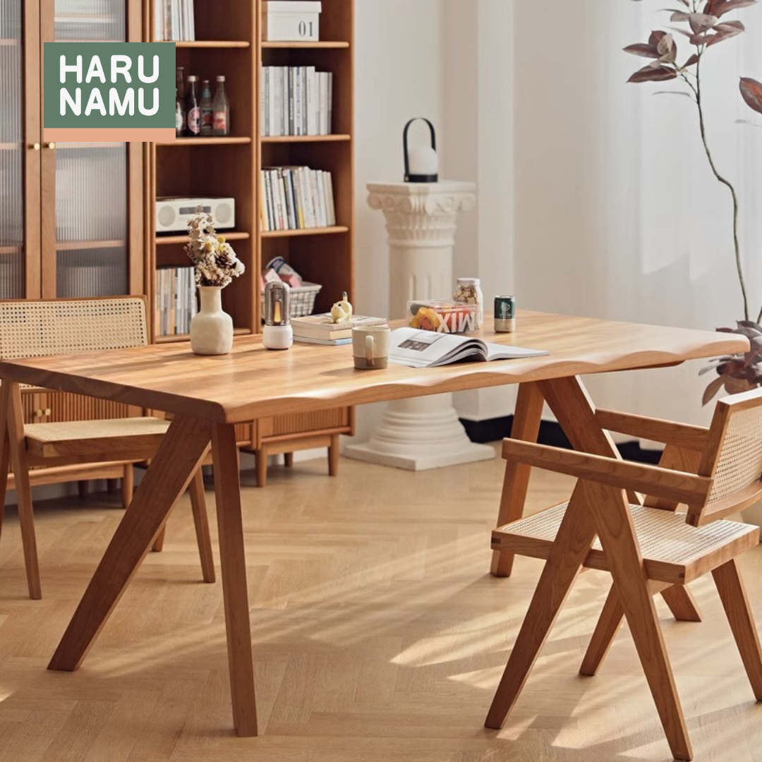 SHIZEN Solid Wood Table Angled View