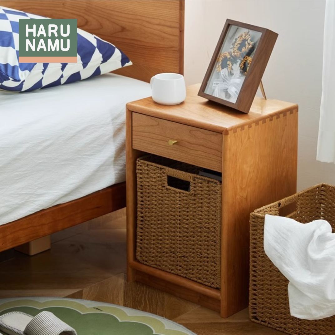 YUI Solid Wood Bedside Table
