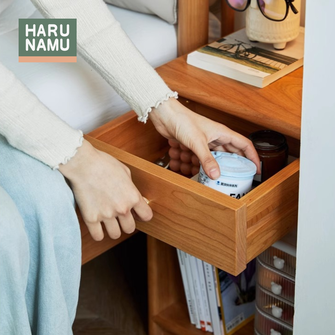 YUI Solid Wood Bedside Table
